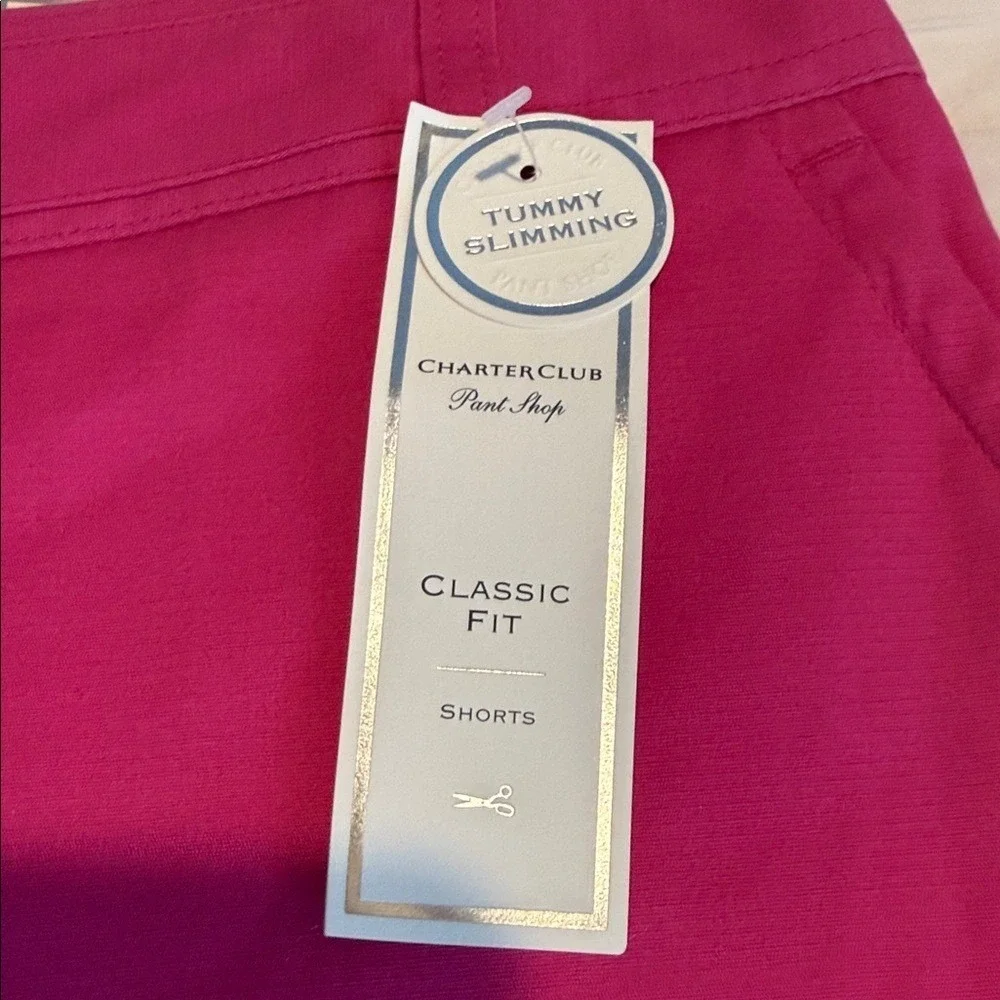 Charter Club Fuchsia Tummy Slimming Classic Fit Women's Shorts size 12 NWT - Picture 4 of 10